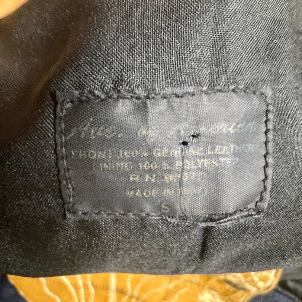 Avenue of America vintage western leather embroidered patchwork button vest #36E - Picture 4 of 5